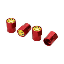 Load image into Gallery viewer, 4pcs Smile Face Yellow Logo Tire Valve Caps