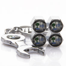 Load image into Gallery viewer, 4pcs Mercedes Tire Valve Caps + Keychain