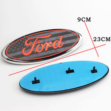Load image into Gallery viewer, 9 inch Front Badge Grille Emblem with Pins 7 inch Rear Badge Ford Logo Trunk Sticker