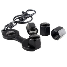 Load image into Gallery viewer, 4pcs Jeep Logo Wheel Tire Valve Caps+Keychain
