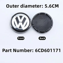 Load image into Gallery viewer, 56/58/60/65/66/70/76MM 4pcs ABS Car Wheel Center Caps Hub Cover Emblem Accessories for GTI Jetta Tiguan Golf POLO Passat B5 B6