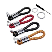Load image into Gallery viewer, 2pcs Leather Keyring Black For Audi