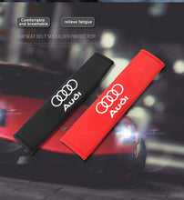 Load image into Gallery viewer, 2pcs Audi Logo Seat Belt Pads