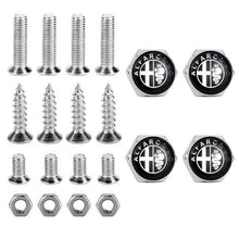 Load image into Gallery viewer, 4pcs License Plate Screws for Alfa Romeo Frame - Black Logo