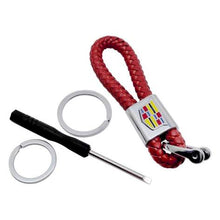 Load image into Gallery viewer, Keychain Leather+Metal Cadillac Logo