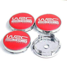 Load image into Gallery viewer, 4pcs 60mm WRC logo Red / Black Wheel Center Hub Caps