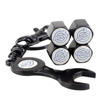 Load image into Gallery viewer, 4pcs Volvo Logo Type1 Silver Wheel Tire Valve Caps+Keychain