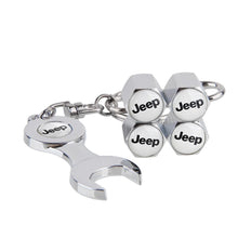 Load image into Gallery viewer, Jeep Logo Black Wheel Tire Valve Caps+Keychain