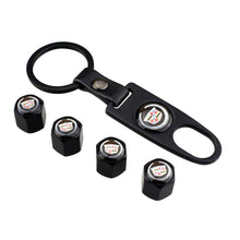 Load image into Gallery viewer, Set Keychain+ 4x Tire Valve Stem Caps For Cadillac