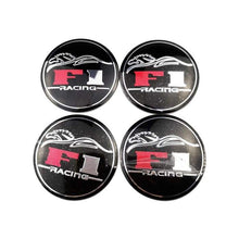 Load image into Gallery viewer, 4pcs 56mm F1 Racing Black Wheel Center Hub Stickers