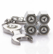 Load image into Gallery viewer, 4pcs Mercedes Tire Valve Caps + Keychain