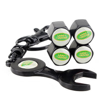 Load image into Gallery viewer, 4pcs Land Rover Wheel Tire Valve Caps+Keychain