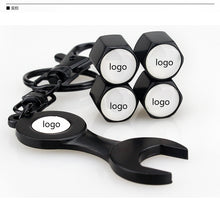 Load image into Gallery viewer, 4pcs Volkswagen LOGO Wheel Tire Valve Caps+Keychain