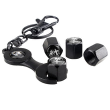 Load image into Gallery viewer, Alfa Romeo Type3 Black Wheel Tire Valve Caps+Keychain