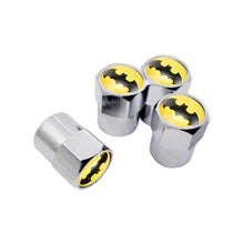 Load image into Gallery viewer, 4pcs Batman Black & Yellow Logo Tire Valve Caps