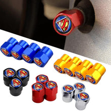 Load image into Gallery viewer, 4pcs Superman Logo Tire Valve Caps