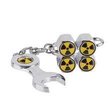 Load image into Gallery viewer, 4pcs Radiation Black Wheel Tire Valve Caps+Keychain