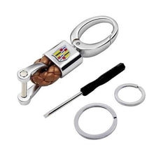 Load image into Gallery viewer, Keychain Leather+Metal Cadillac Logo