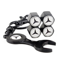 Load image into Gallery viewer, 4pcs Mercedes Tire Valve Caps + Keychain