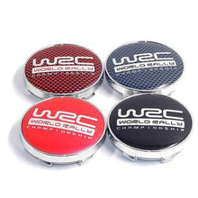 Load image into Gallery viewer, 4pcs 60mm WRC logo Red / Black Wheel Center Hub Caps