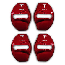 Load image into Gallery viewer, Auto Logo Door Lock Cover Case for Tesla Model 3 Model X Badge Decal Protective Cap Emblem Stickers Car Styling Accessories