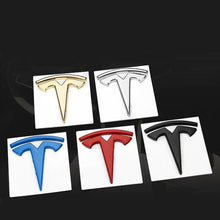 Load image into Gallery viewer, 6x5.5cm Car 3D Metal Sticker For Tesla Model 3 S X Y Logo Car rear Trunk Body Emblem Badge Decoration Accessories