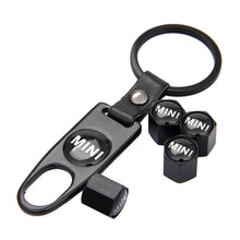 Load image into Gallery viewer, 4pcs Mini Cooper Logo Tire Valve Caps + Keychain