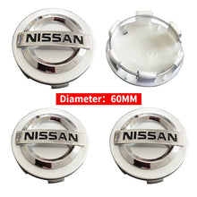 Load image into Gallery viewer, 4pcs Nissan Logo 54/58/60MM Wheel Center Caps