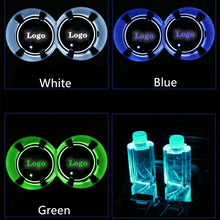 Load image into Gallery viewer, 2pcs 7 Color USB Charging Light Auto Cup Holder Coasters Cup Mat For Tesla Model 3 Model S Model X Logo