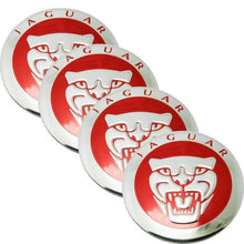 Load image into Gallery viewer, 4pcs 56mm Jaguar Wheel Center HubCaps Sticker Red