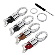Load image into Gallery viewer, 2pcs Leather Keyring Black For Audi