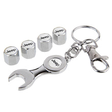 Load image into Gallery viewer, Jeep Logo Black Wheel Tire Valve Caps+Keychain