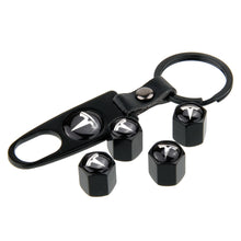 Load image into Gallery viewer, 4pcs Tesla Logo Tire Valve Caps + Keychain