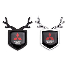 Load image into Gallery viewer, 2pcs Mitsubishi Logo Shield Antler Emblems
