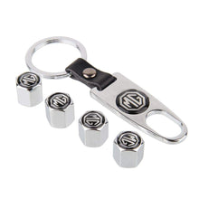 Load image into Gallery viewer, 4pcs MG Motor Logo Tire Valve Caps + Keychain
