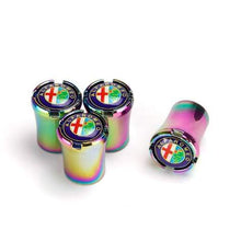 Load image into Gallery viewer, 4pcs Alfa Romeo Logo Tire Valve Caps - Neo Chrome
