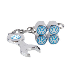 Load image into Gallery viewer, 4pcs Volkswagen Wheel Tire Valve Caps+Keychain