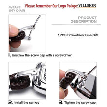 Load image into Gallery viewer, Key Chain Leather Black For Honda