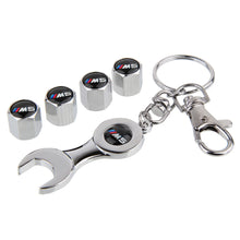 Load image into Gallery viewer, 4pcs BMW Logo Tire Valve Caps+Keychain