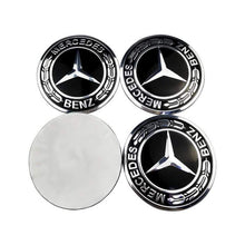 Load image into Gallery viewer, 4pcs 52mm Mercedes-Benz Black-Silver Wheel Hub Stickers