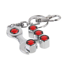 Load image into Gallery viewer, 4pcs Suzuki Logo3 Silver Wheel Tire Valve Caps+Keychain