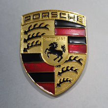 Load image into Gallery viewer, 1pcs Prosche Hood Emblem For Macan Cayenne Panamera 718 Boxste 911.