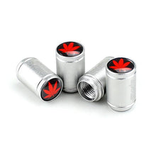 Load image into Gallery viewer, 4pcs Cannabis Marijuana Logo Tire Valve Caps