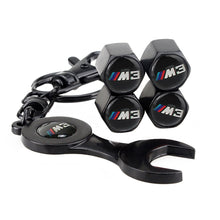 Load image into Gallery viewer, 4pcs BMW Logo Tire Valve Caps+Keychain