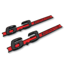 Load image into Gallery viewer, 2pcs 6.3 AMG Red Black Emblem Mercedes-Benz