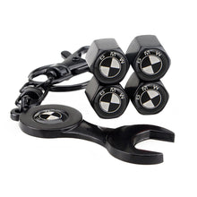 Load image into Gallery viewer, 4pcs BMW Logo Tire Valve Caps+Keychain
