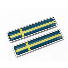 Load image into Gallery viewer, 2pcs Flag Emblem Metal Stickers