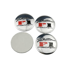 Load image into Gallery viewer, 4pcs 56mm F1 Racing Black Wheel Center Hub Stickers