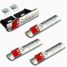 Load image into Gallery viewer, 4x S-Line Emblem Grill+Fender Rear Trunk Stikers AUDI