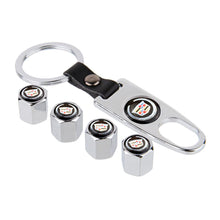 Load image into Gallery viewer, Set Keychain+ 4x Tire Valve Stem Caps For Cadillac